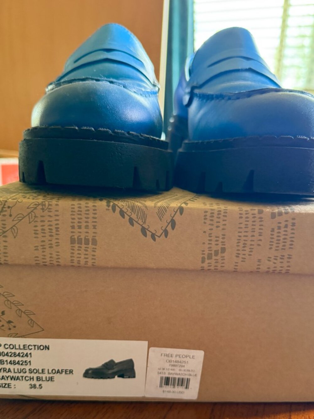 Free People Lyra Lug Sole Loafers - Baywatch Blue - Picture 2 of 5
